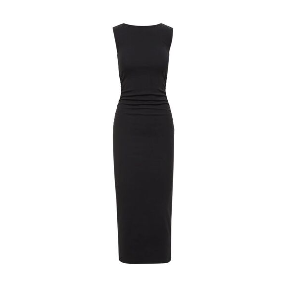 NWOT Veronica Beard Charissa Stretch-Cotton Bodycon Maxi Dress in Black Size L - Picture 5 of 16